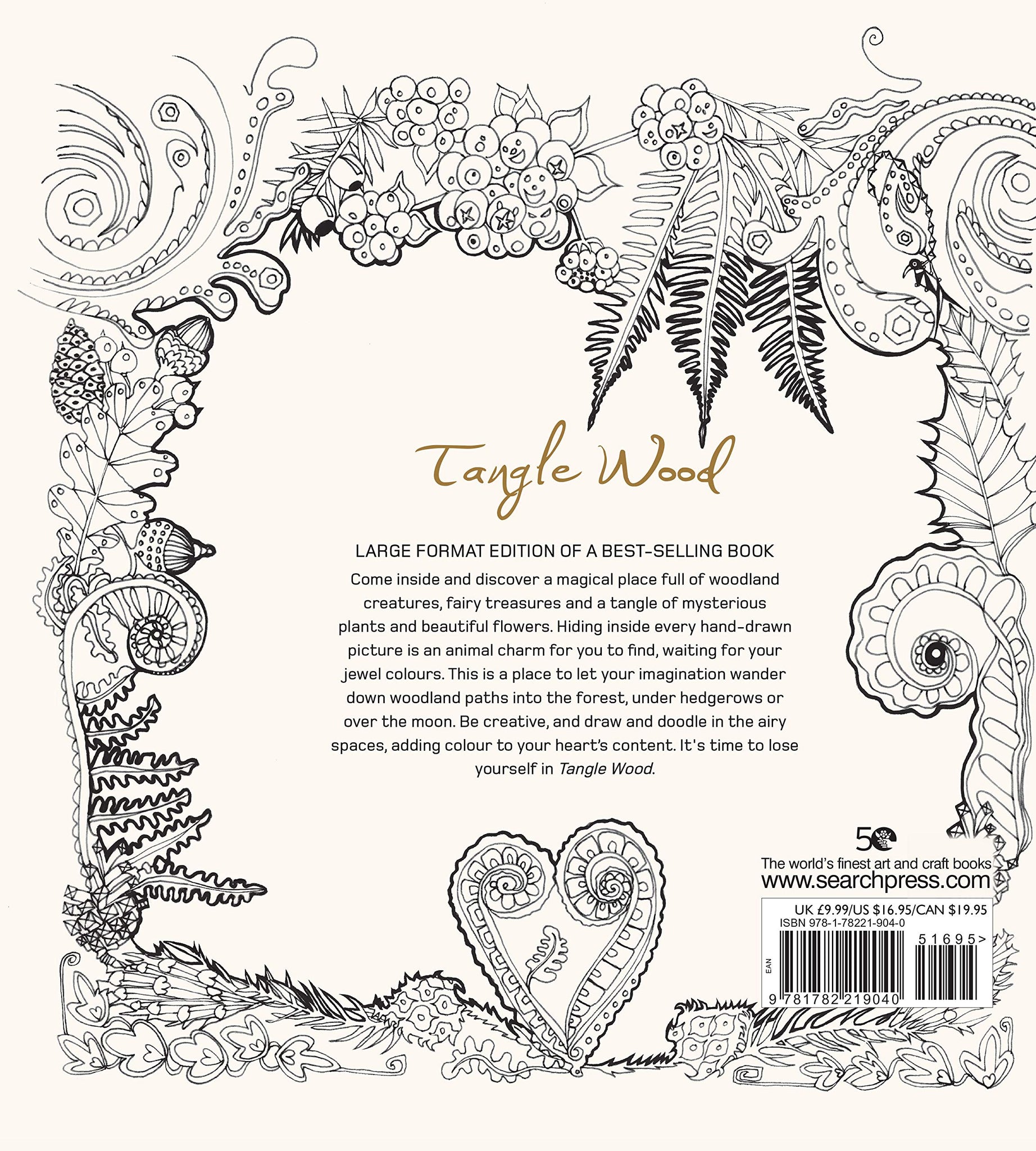 Search Press Books - Tangle Wood Colouring Book - Large Format