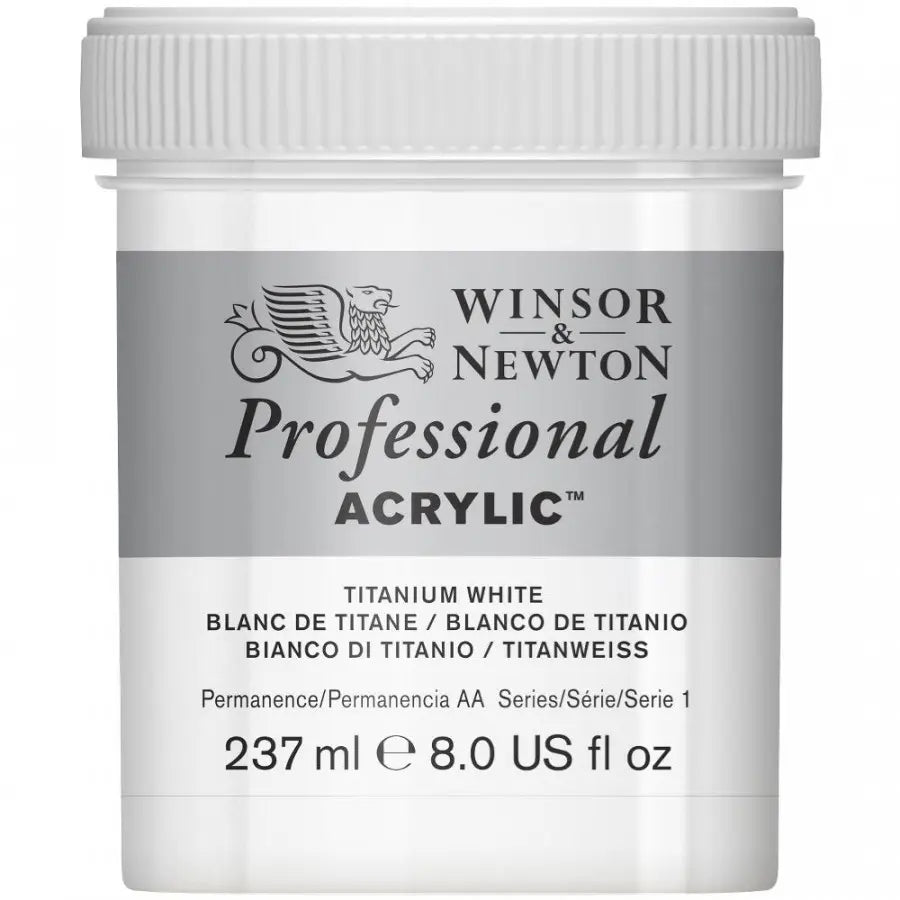 Winsor and Newton - Colore acrilico degli artisti professionisti - - 237 ml - Titanio White