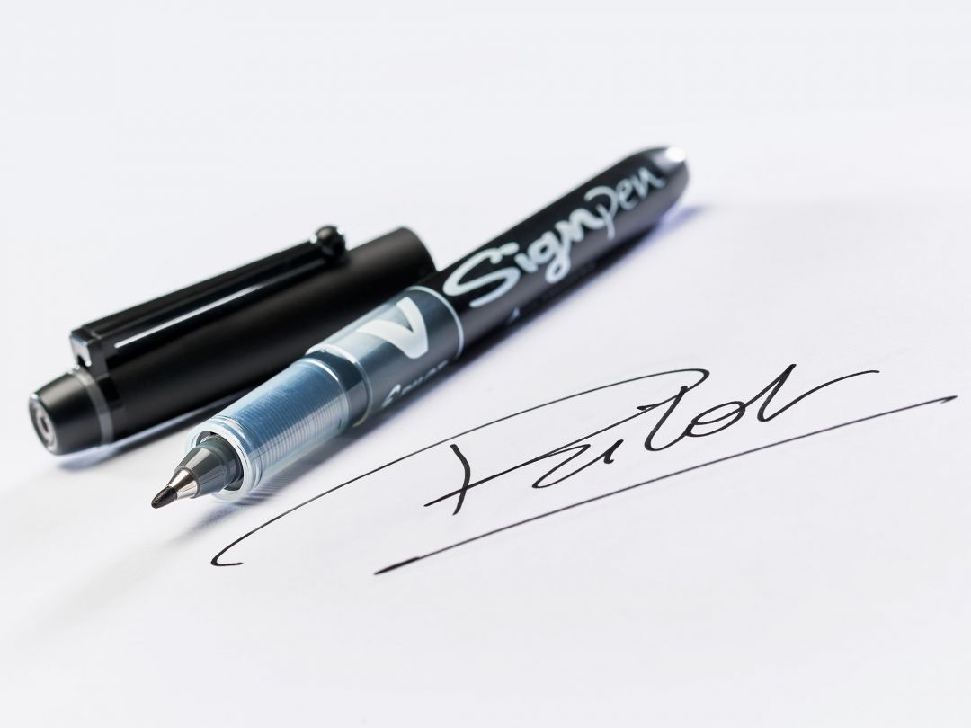 Piloot V -Sign Pen - Fineliner Marker Pen - Zwart - Medium Tip voor het ondertekenen van kunstwerken
